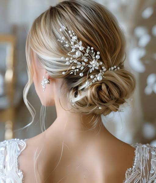 Chignon mariage avec essai et coiffure jour J pour cérémonie élégante à domicile ou en salon à Nancy